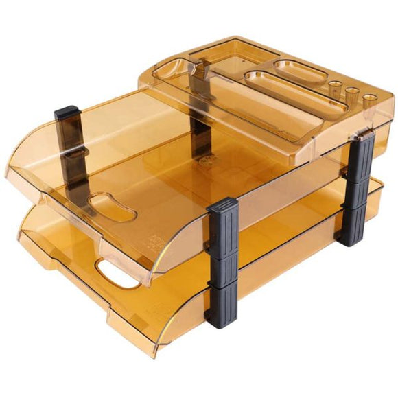 OMEGA EXECUTIVE TRAY SET/2 W TOP 1758/UT-SMOKE BROWN