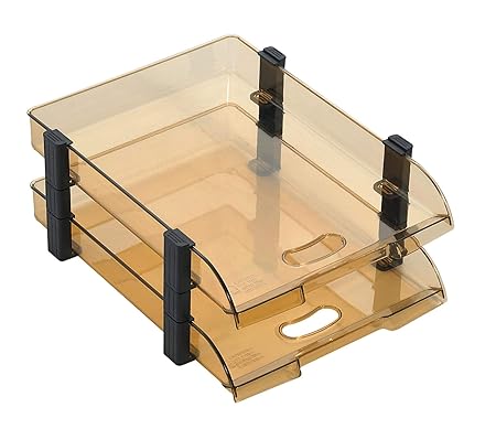 OMEGA EXECUTIVE TRAY (SET OF 2) 1758/U2-SMOKE BROWN