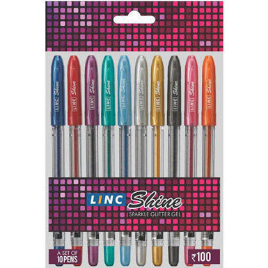 LINC SHINE ASSORTED GLITTER GEL PEN SET SEEMKART.COM