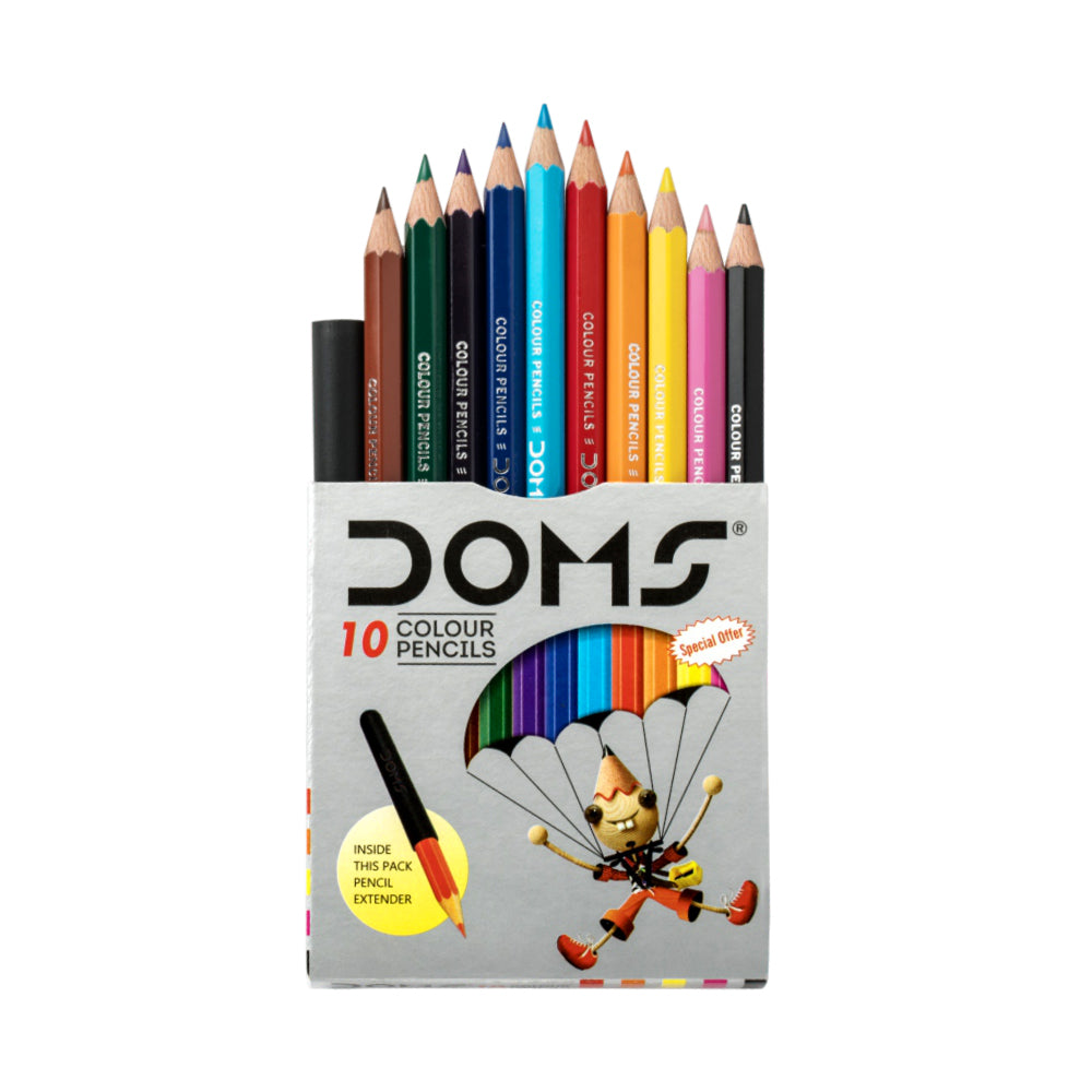 DOMS COLOUR PENCILS HALF SIZE 10 SHADES – SEEMKART.COM
