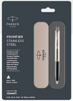 PARKER FRONTIER STAINLESS STEEL CHROME TRIM BALL PEN –